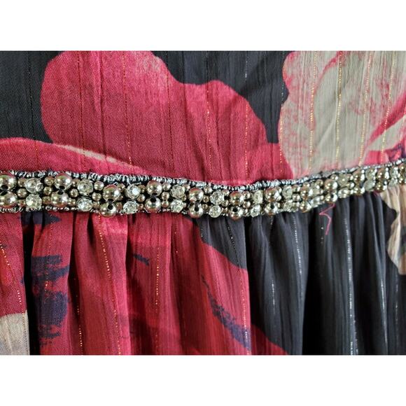 SL Fashions Women's Black Floral-Print Halter Gown, SLNY, Size: 14, New - Picture 5 of 6